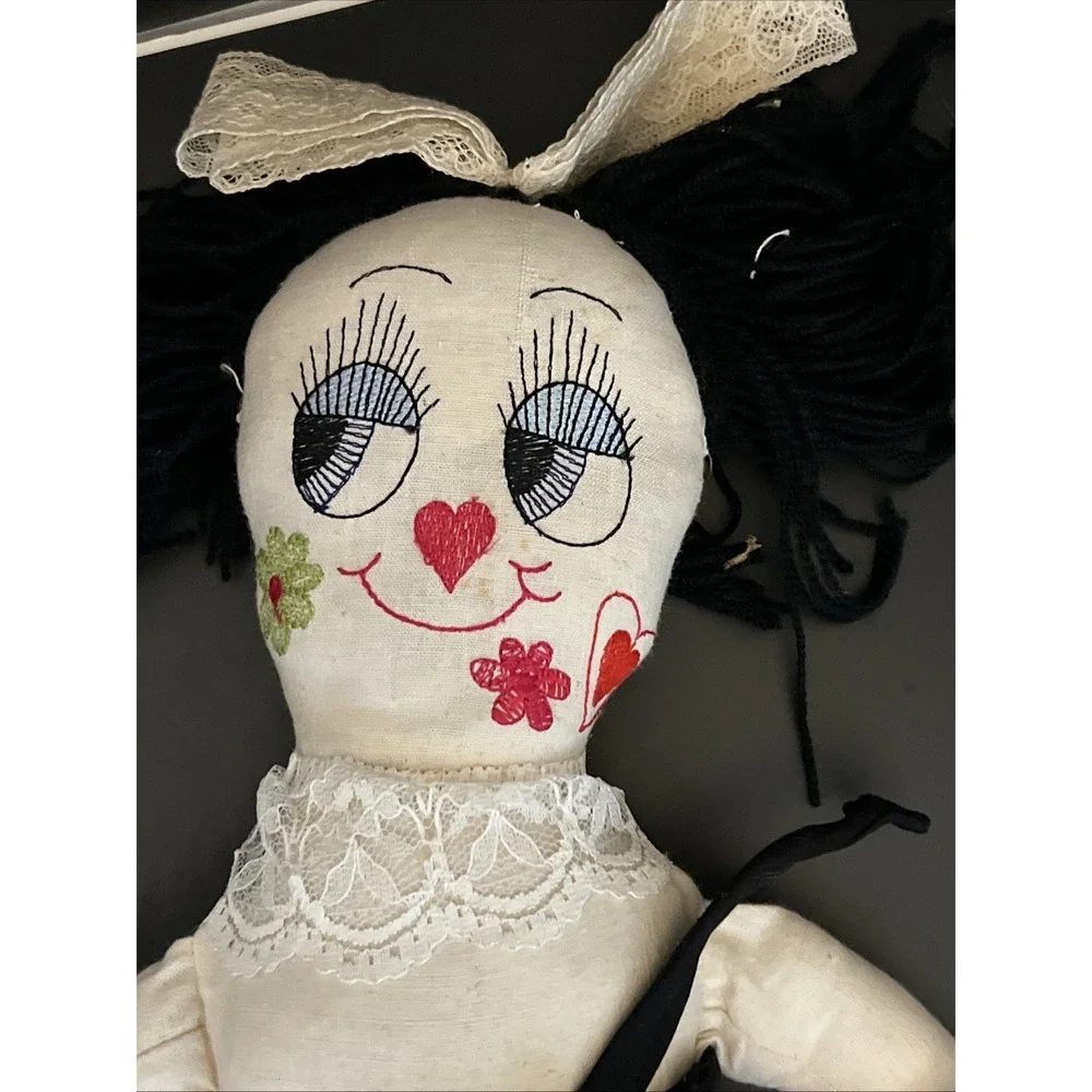 Vintage Georgia Charuhas Rag‎ Doll Mexican Artist Heart Cheeks Sweethearts 16